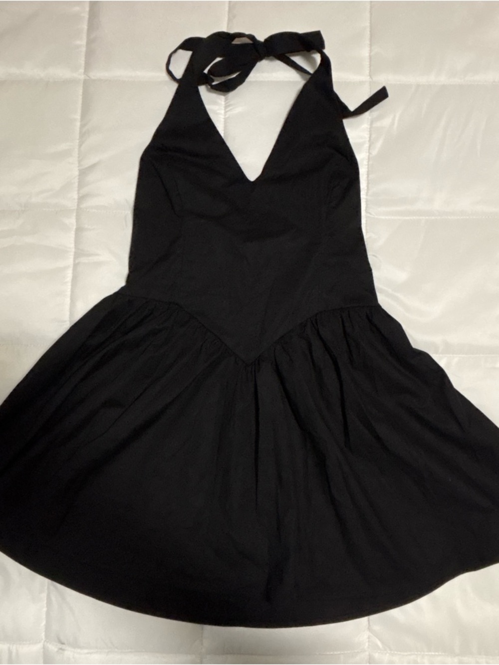 wild fable Black Halter V-Neck Skater Dress
